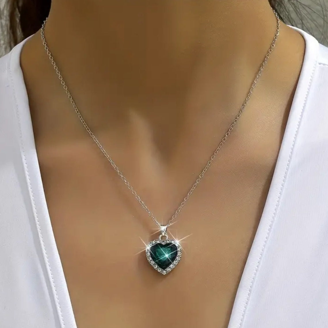 Mystic Emerald Heart Necklace