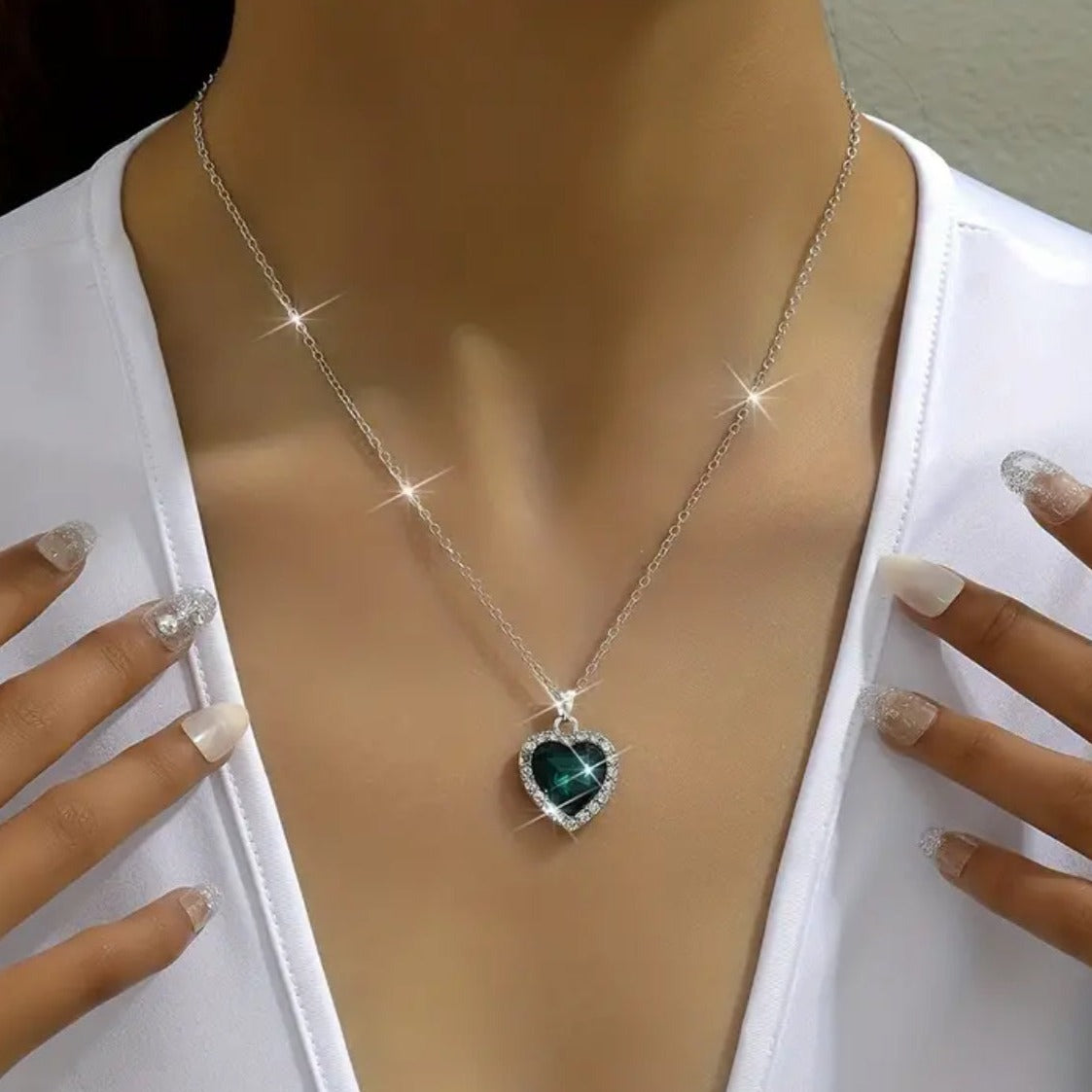 Mystic Emerald Heart Necklace